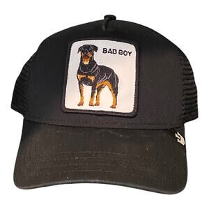 Goorin Bros Animal Farm Trucker Baseball Hat Cap The Baddest Bad Boy Dog Denim